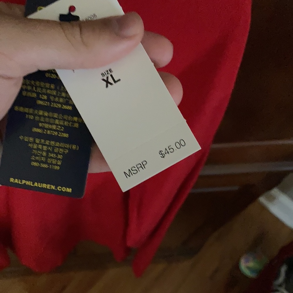 Classic Red custom slim fit polo long sleeve shirt - Picture 4 of 4